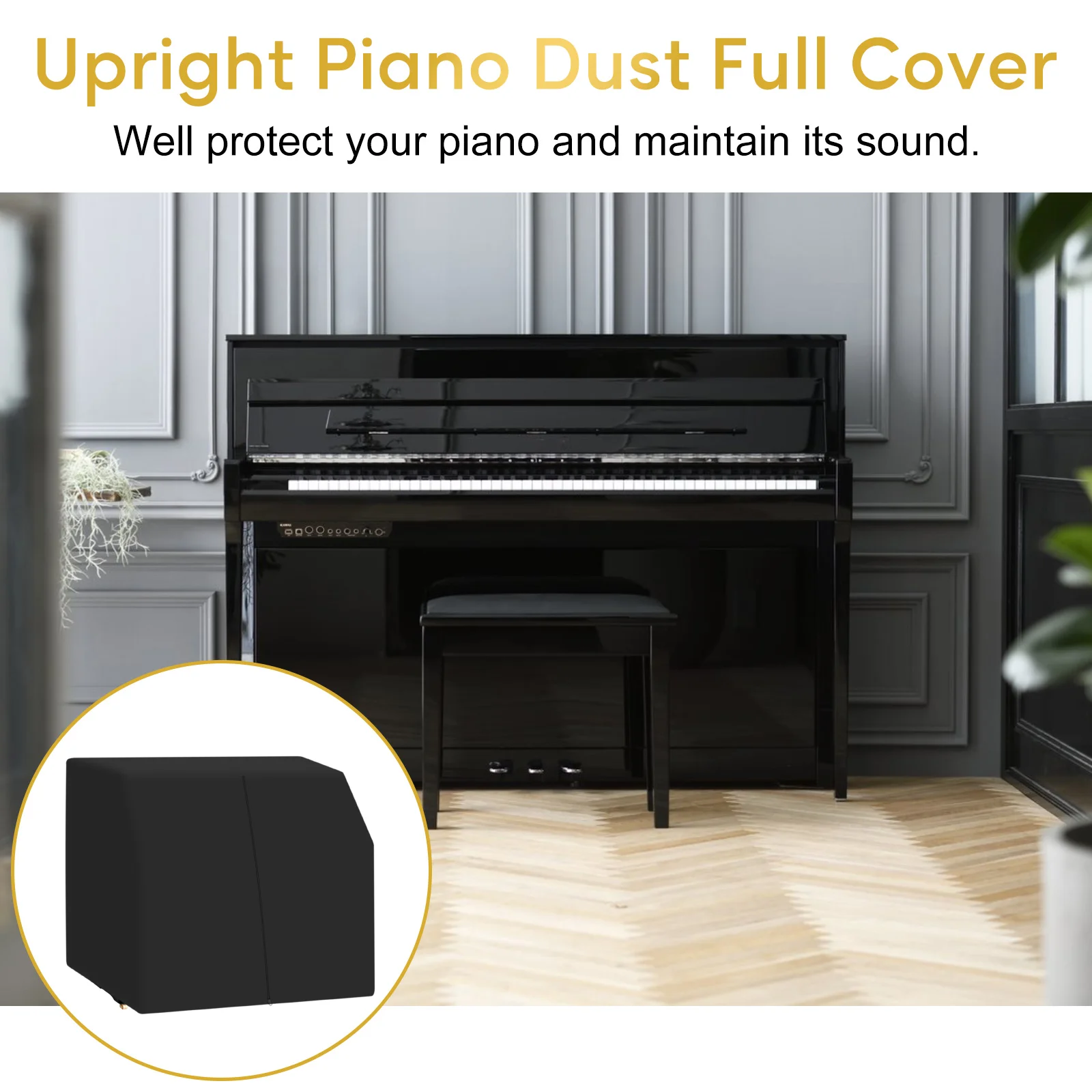 

Upright Piano Cover Dustproof and Waterproof Oxford 420D Fabric Piano Cover for Universal Upright Piano