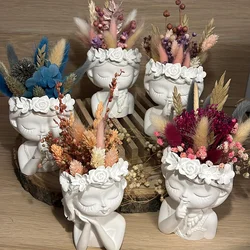 Girl Vase Silicone Mold DIY Succulent Plant Concrete Flower Pot Vase Plaster Cement Clay Mold Candle Holder Mold