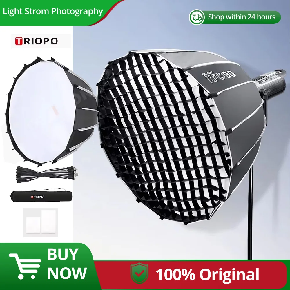 TRIOPO 60cm 70cm 90cm 120cm for Sokani X100 COLBOR Godox Aputure LED Video Light vs Godox QR-P Parabolic Softbox Bowens Mount