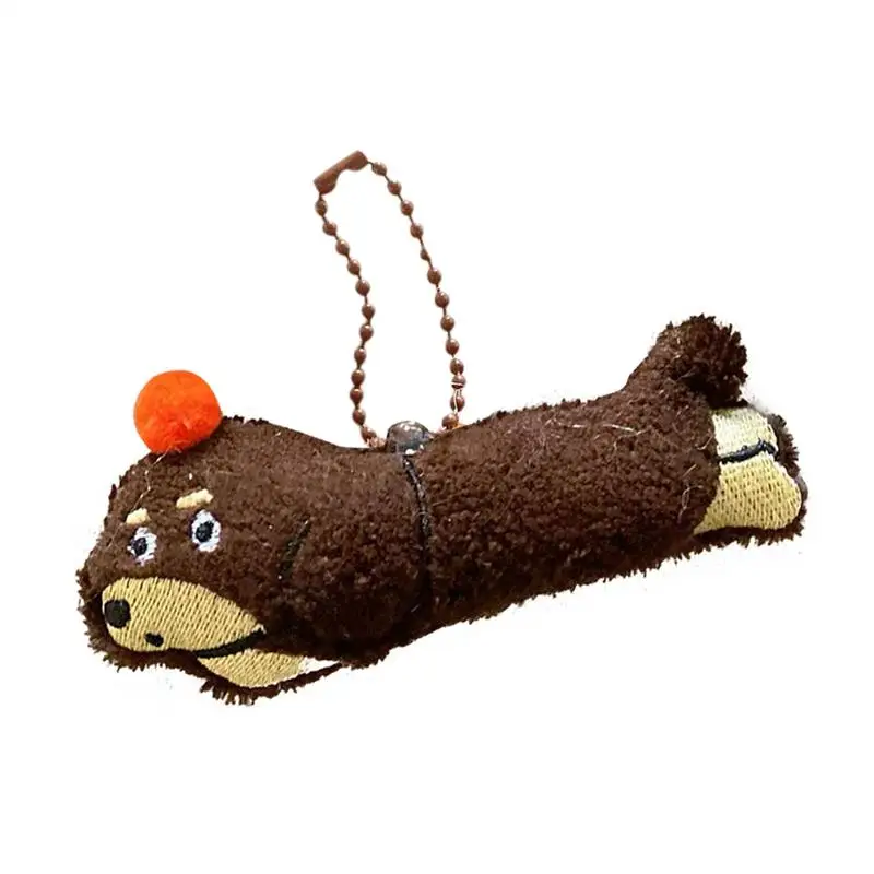 Lindo llavero de felpa Dachshund llavero de felpa cachorro relleno llavero de dibujos animados mochila decoración para aula graduación cumpleaños