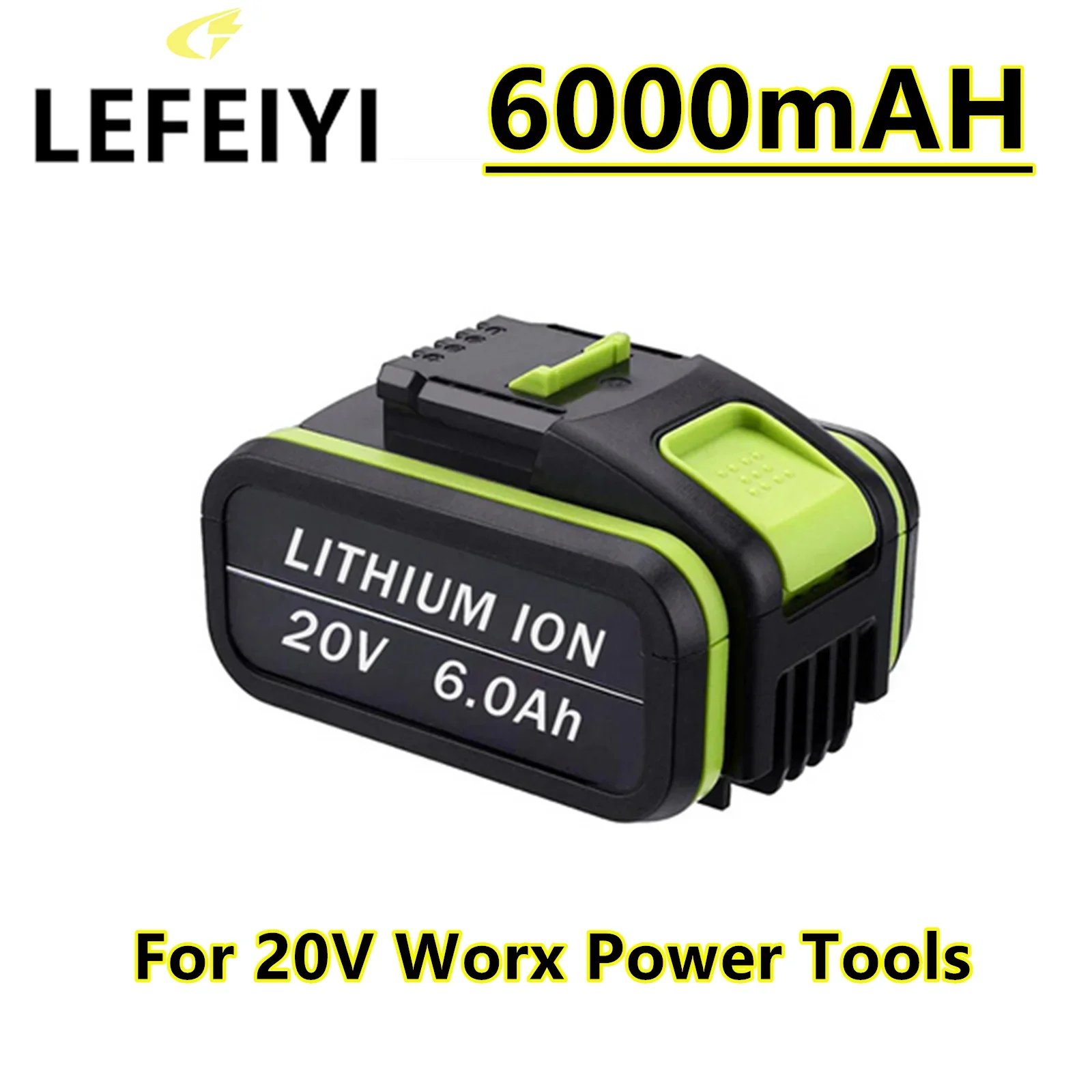 

6000mAh Replacement Worx 20V Max Li-Ion Battery WA3551 WA3553 WA3641 WX373 WX390 Rechargeable Tool