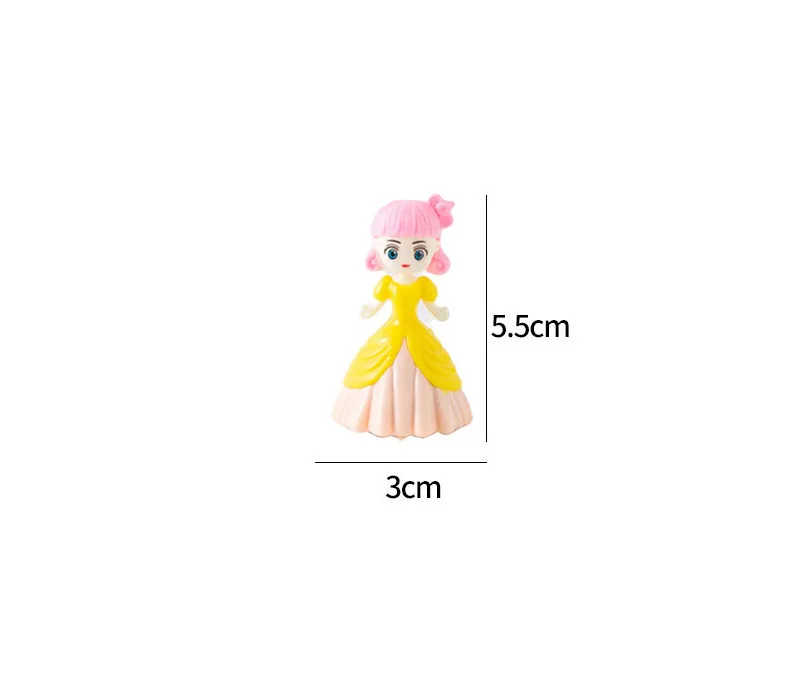 1 Uds. De juguete pequeño de dibujos animados de princesa para niña, coche extraíble, adornos educativos de escritorio creativos para niños, Mini juguetes para niños, regalo