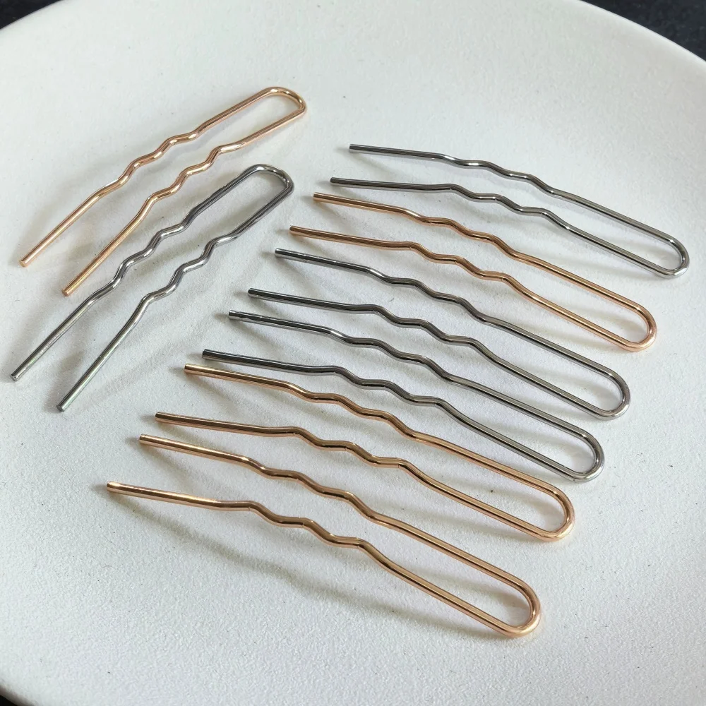 5Pcs U Shaped Hair Pins for Bridal Women Updo Hairstyles Metal Hair Forks for Buns Non-Slip Hair Sticks Wedding Bride Hairpins image 2
