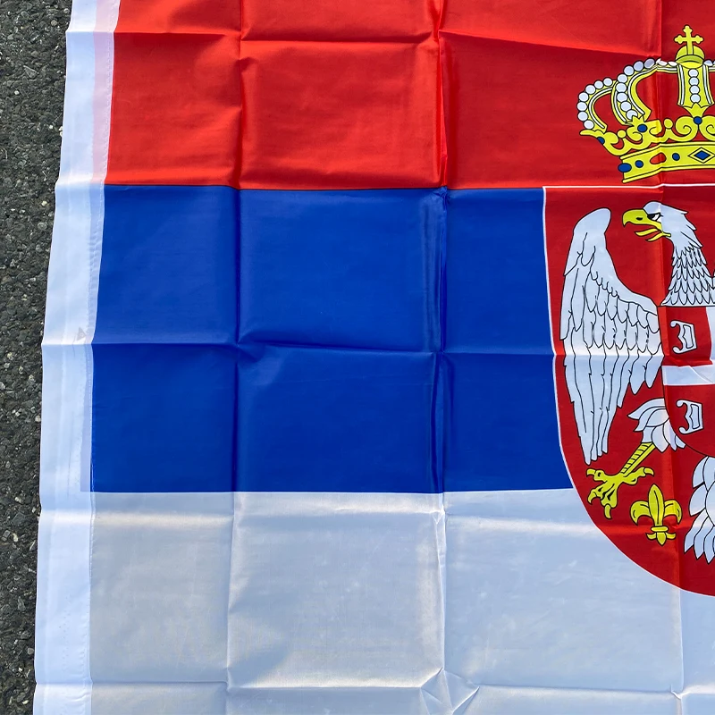 Aerlxemrbrae Serbia Flag Banner 90*150cm Hanging National Serbia