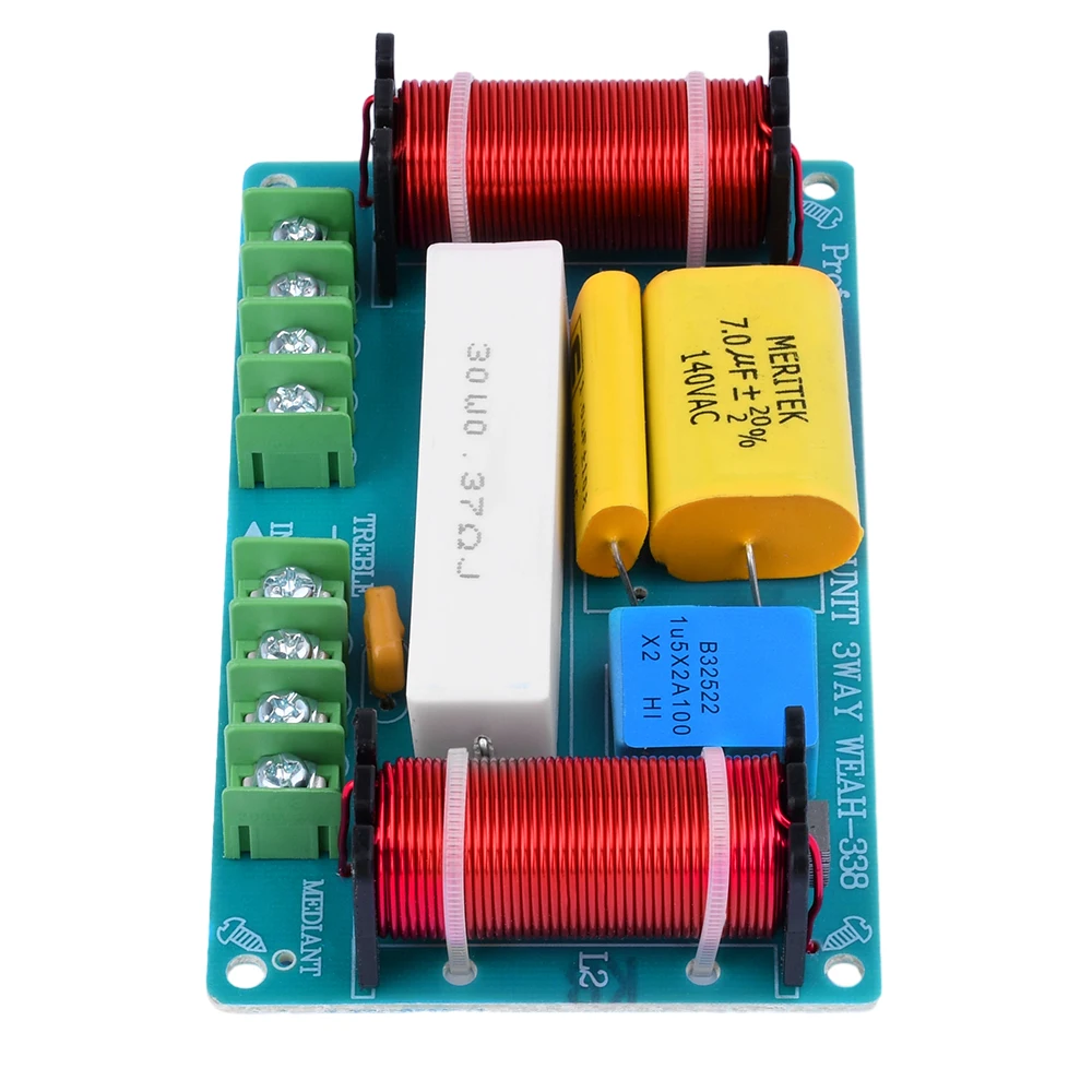 مقسم صوت عالي التردد HiFi مع طرف ، ثلاثة أضعاف ، متوسط المدى ، جهير ، مكبرات صوت كروس ، فلتر لمكبر الصوت 8 بوصة ، W ، 3 طرق