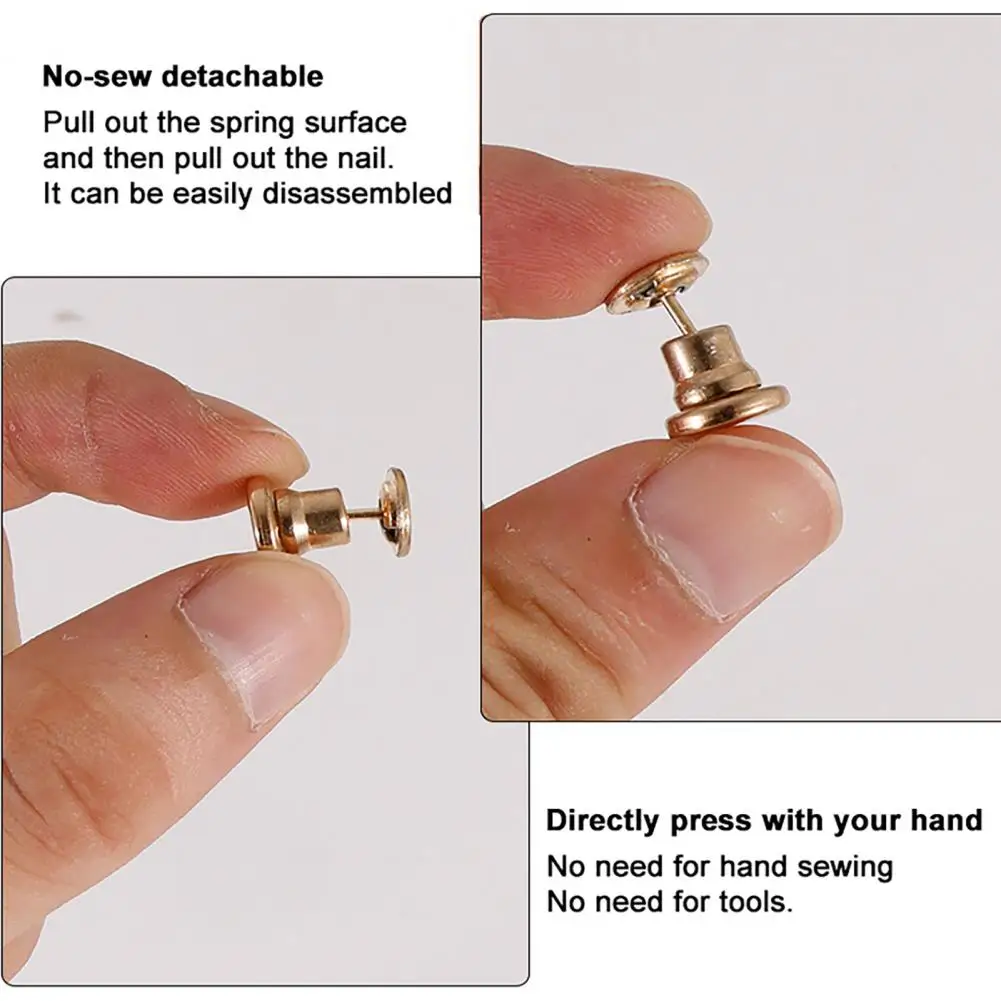 Pants Leg Shortening Button Portable Clothing Shortening Pin 2pcs Pants Leg Shortening Pins No Sew Button Fasteners for Shirt