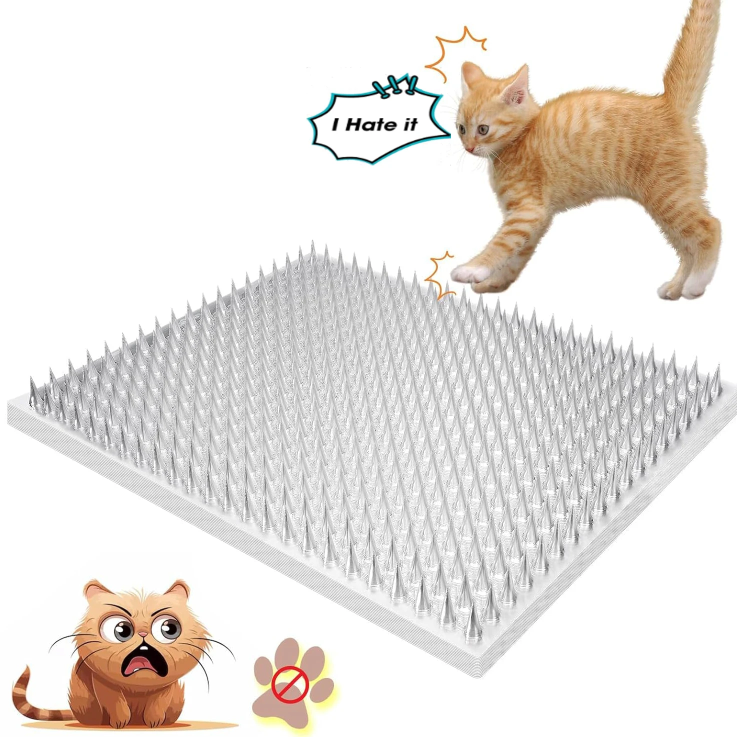 18/12 Packs Cat Repellent Outdoor/Indoor Scat Mat for Cats&Dogs, Clear Cat Deterrent Outdoor Mat Pet Deterrent Mats with Spikes