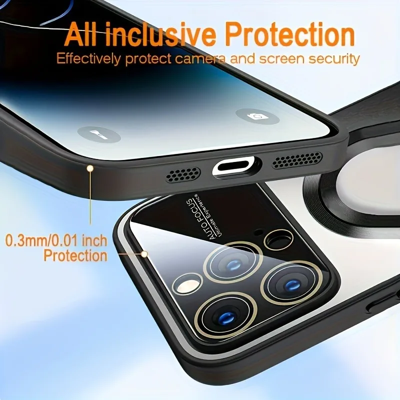 Fashion Titanium Alloy Magnetic Phone Case for iPhone 15 14 Plus 13 12 11 Pro Max Case for iPhone Camera Lens Protection Cover