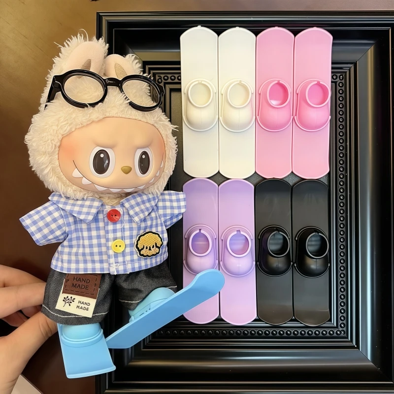 Labubu-Conjunto de equipo de esquí para 17cm, gafas de esquí de moda V1 V3 Labubu, Mini accesorios de ropa creativos, juguete para regalo para niños