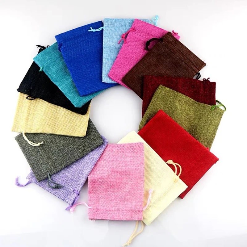 50Pcs/Lot 7 Sizes Tea Empty Cotton Muslin Bags with Drawstring Multipurpose Mini Sachet Storage Pouches Jewelry Package