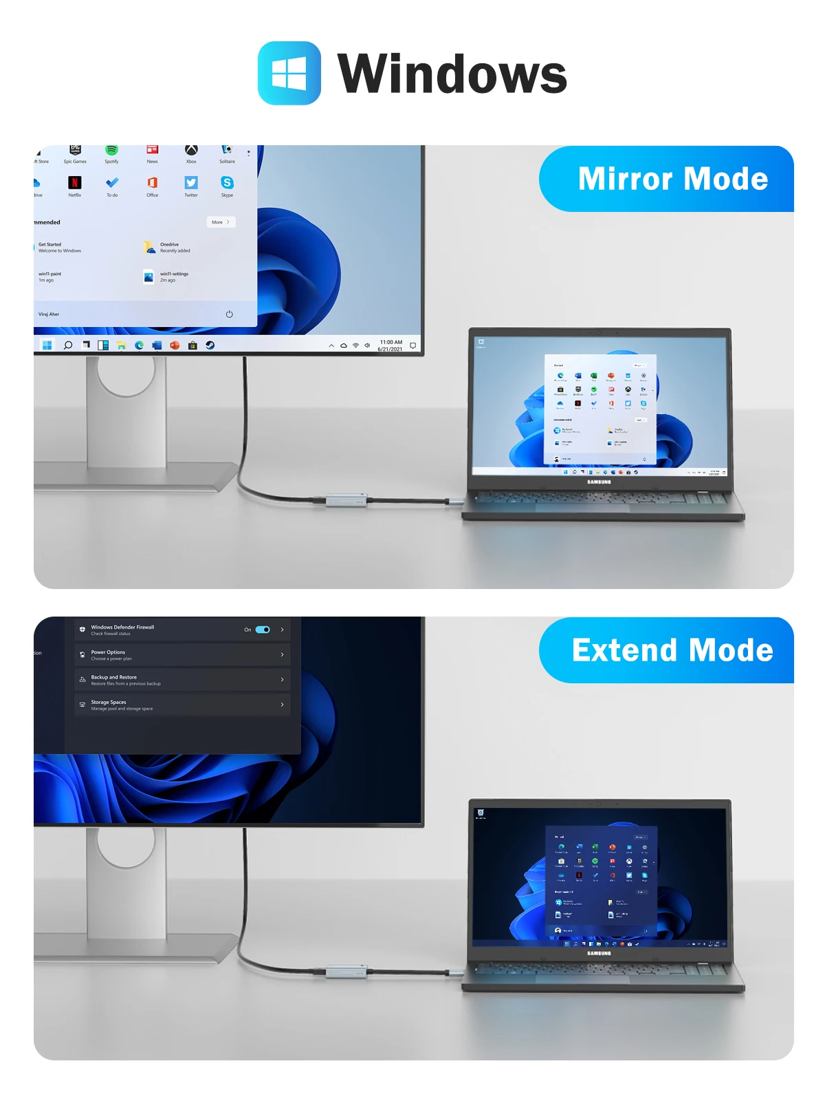 Lemorele USB to HDMI Adapter Converter 1080P USB ชายไป HDMI หญิงภายนอกกราฟิกการ์ดอะแดปเตอร์สาย