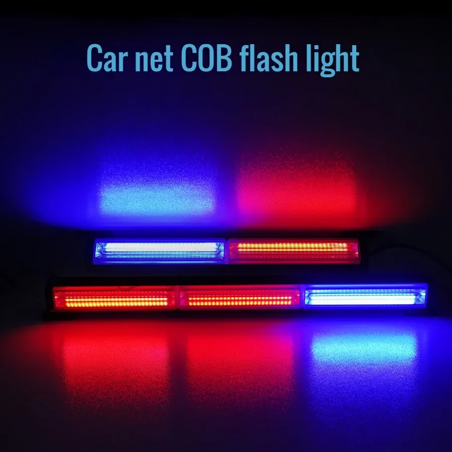 Strip Flash Signal Warning Light Construction Vehicle Truck Escort Light Waterproof Red and Blue Strong Light Warning Bar Light