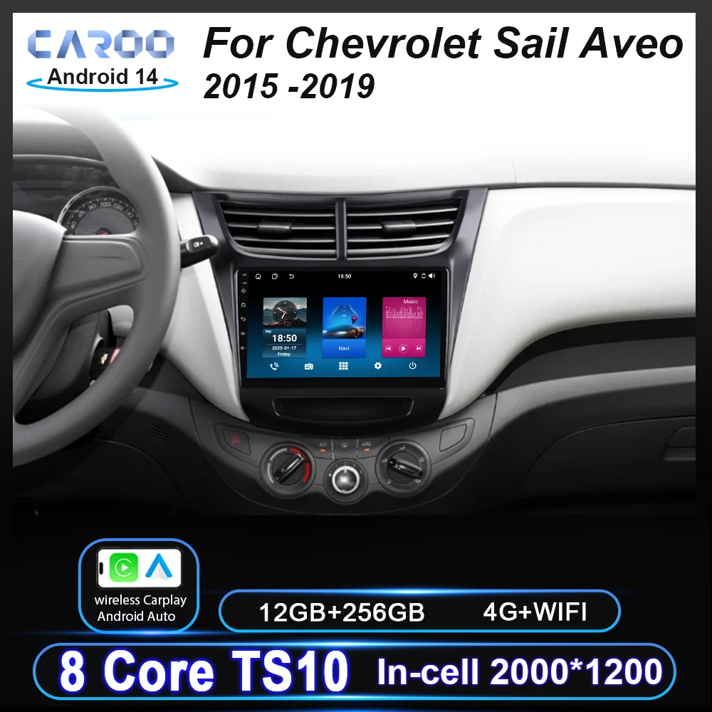 

Android Car Radio Stereo For Chevrolet Sail Aveo 2015 -2019 Auto Cireless Carplay GPS Navigation Multimedia Video Player 2Din 4G