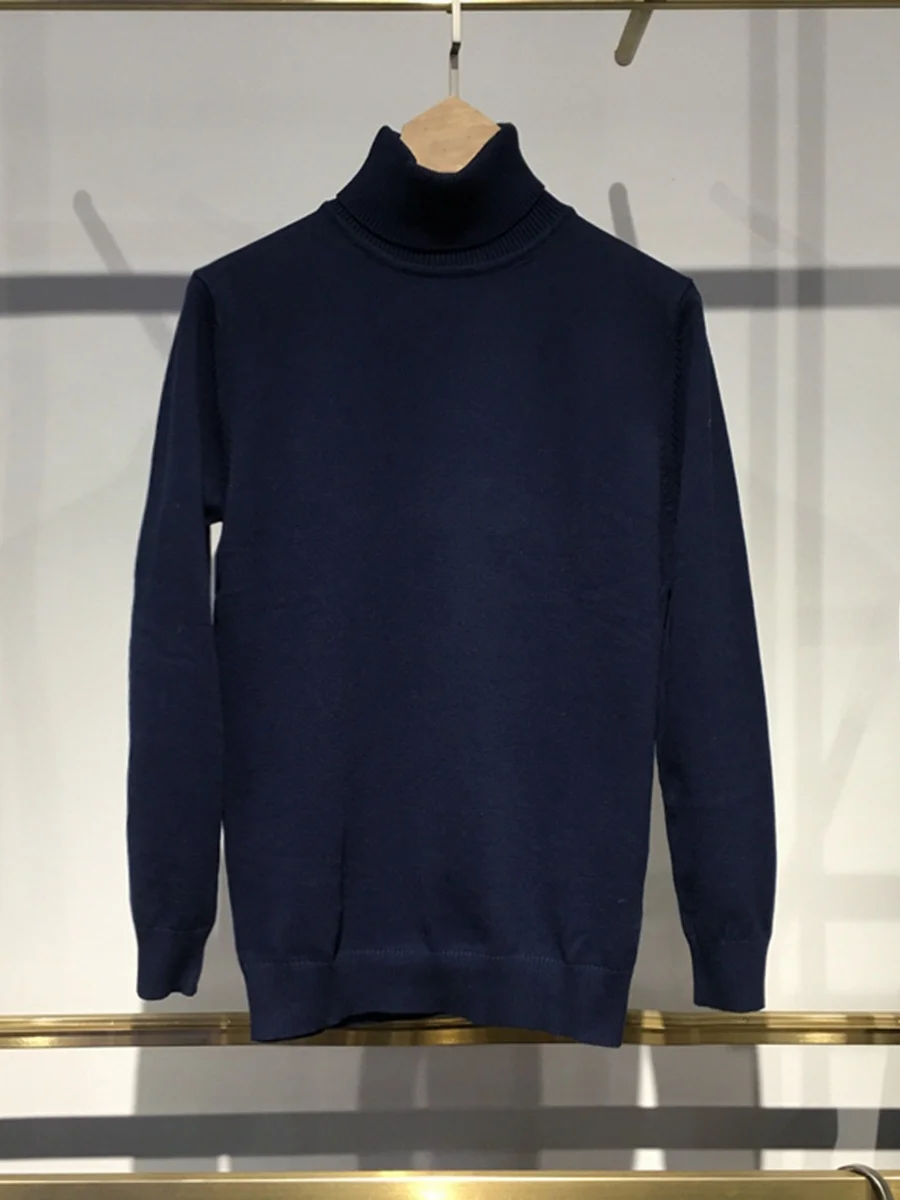 

High Collar Sweater Jaet Men's Faionable Overhead Long Sve Cotton Needle Flip Winter Busin Series Soft Cotton Blend