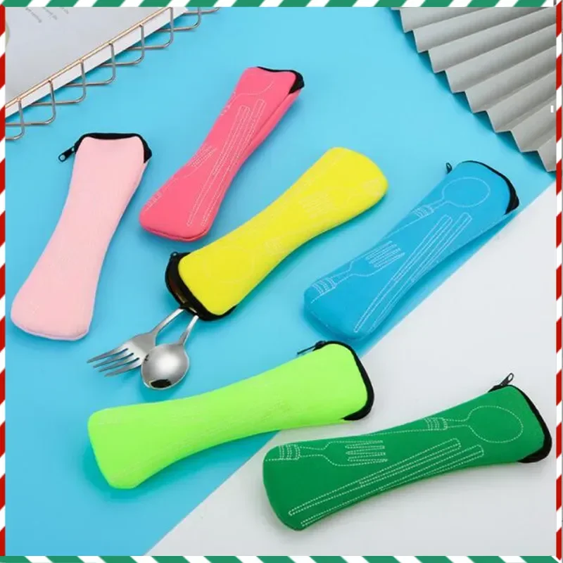 

Portable Tableware Bag Cutlery Bag Dinner Set Travel Packaging Storage Box Dinnerware Picnic Fork Spoon Bag Without Dinnerware