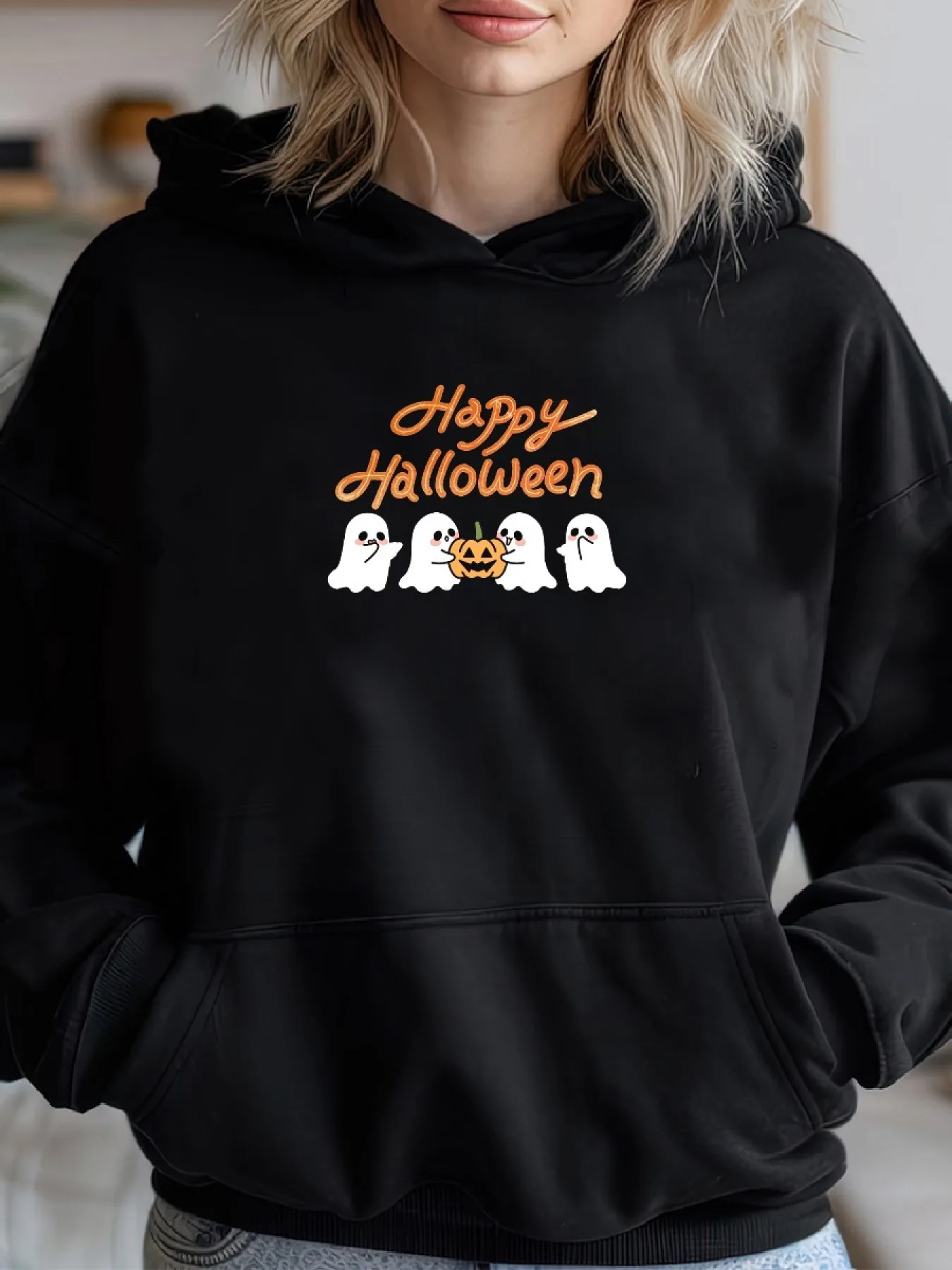 

Halloween Graphic Printing Autumn and Winter Pure Cotton Men's and Women's Hoodies Outdoor Street Sports Training Brand Trend