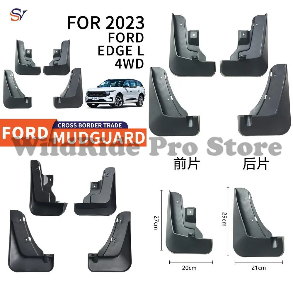 

Front & Rear Fender Flares for 2023 Ford Edge L FORD EDGE L 4WD Easy Installation PP Flexible Plastic Mud Guards Protection