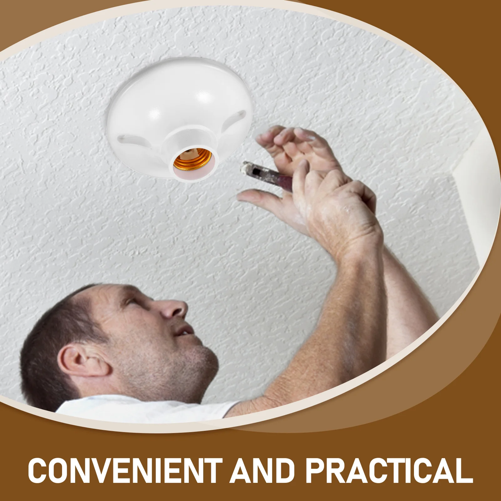 10 قطعة E27 حامل مصباح Flameretardant الباكليت سهل المسمار تصميم مثالي للإضاءة المنزلية والديكور ضوء السقف المناسب #6