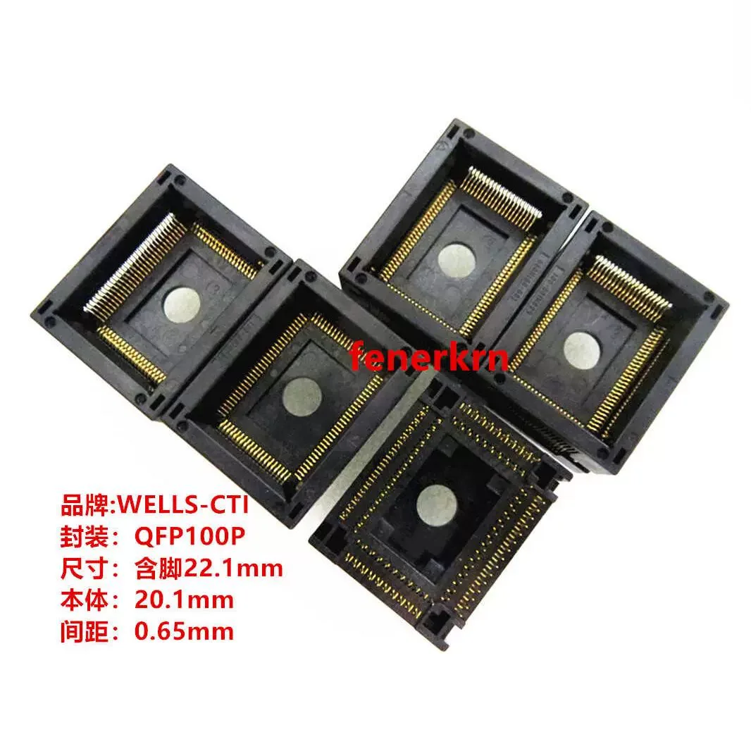 오픈탑 WELLS-CTI 테스트 소켓, 680H10011-001, QFP100 번인 소켓, IC 에이징 프로그래밍 소켓 테스트 벤치