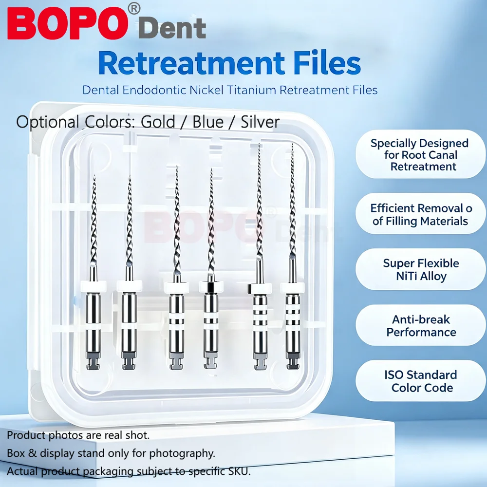 Dental Retreatment Engine Root Canal NiTi File D1-D3 6Pcs/Box Remove Filling Material Before Canal Reshaping endodoncia dentista