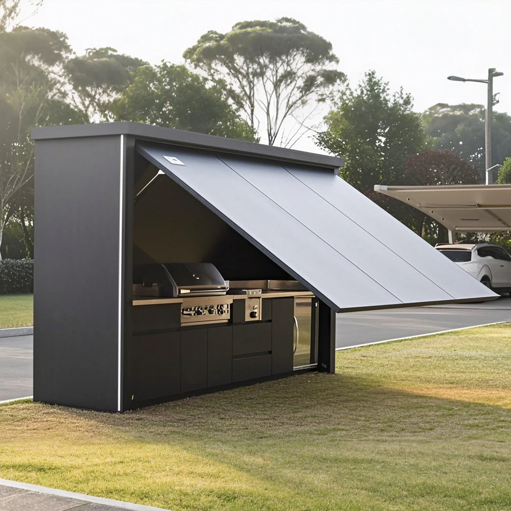 

Premium Stainless Steel Outdoor Kitchen Cabinet With Electric Door Shed