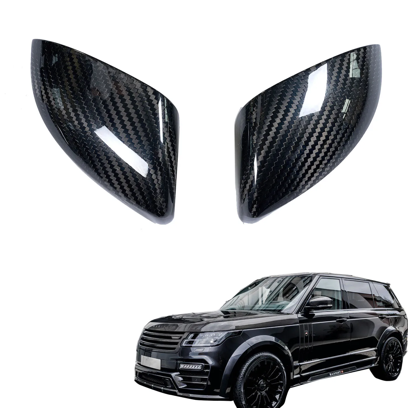 

New Mansory Upgrade Auto Bodykit For Land Rover Collection Dry Full Carbon Fiber Kit Rearview Mirror Shell Car Accessories