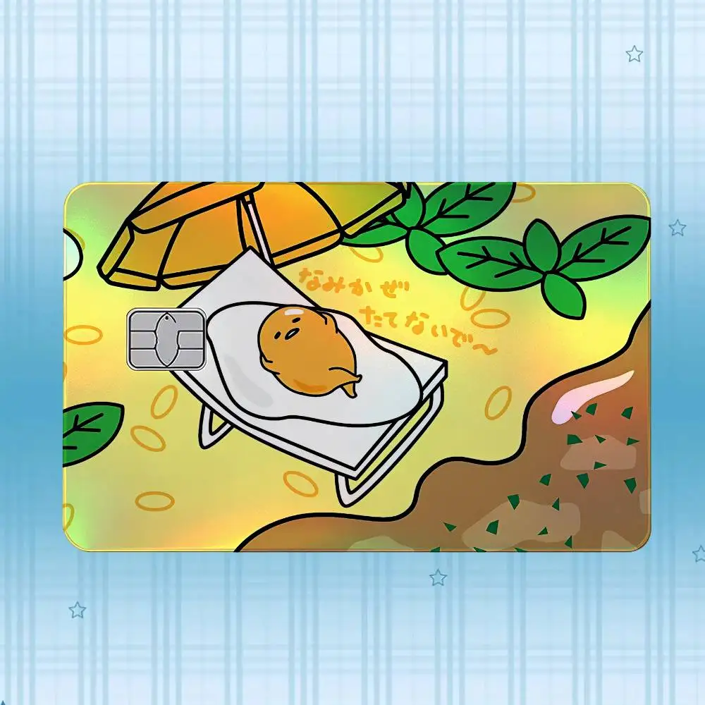 G-Gudetama Laser-Hologramm-Karten-Skin-Aufkleber für Kredit- und Debitkarten – 4 Stück/Set, wasserfester, kratzfester Schutz – Detail 16