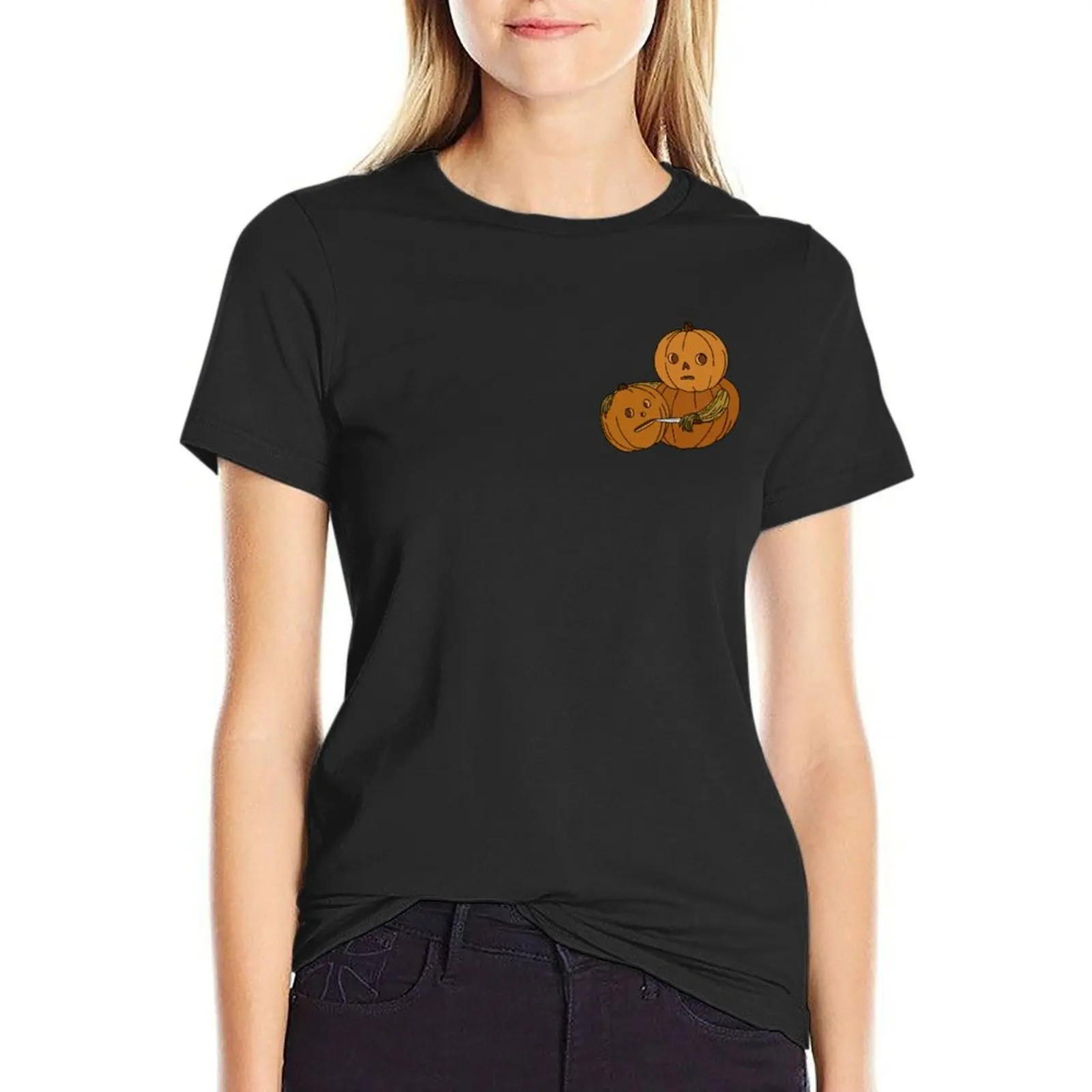 

Pumpkin Heads T-Shirt summer top vintage cute tops anime clothes Women's cotton t-shirt