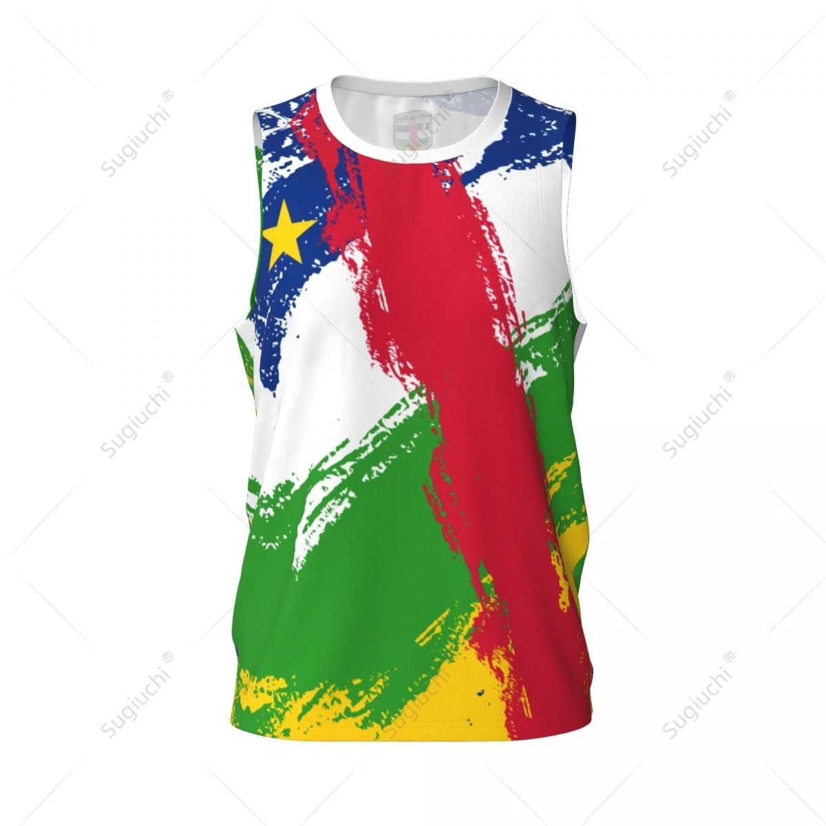 Men Basketball Sports Central African Republic Flag Running Fitness Multifunction Jersey Sleeveless shirt Custom Name Nunber