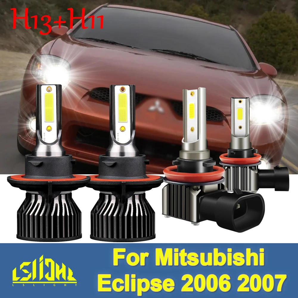 

LSlight COB LED Headlight 72W 8000LM Car Headlsmps Fog Lamp Bulbs Luces 6000K 12V Automotive For Mitsubishi Eclipse 2006 2007