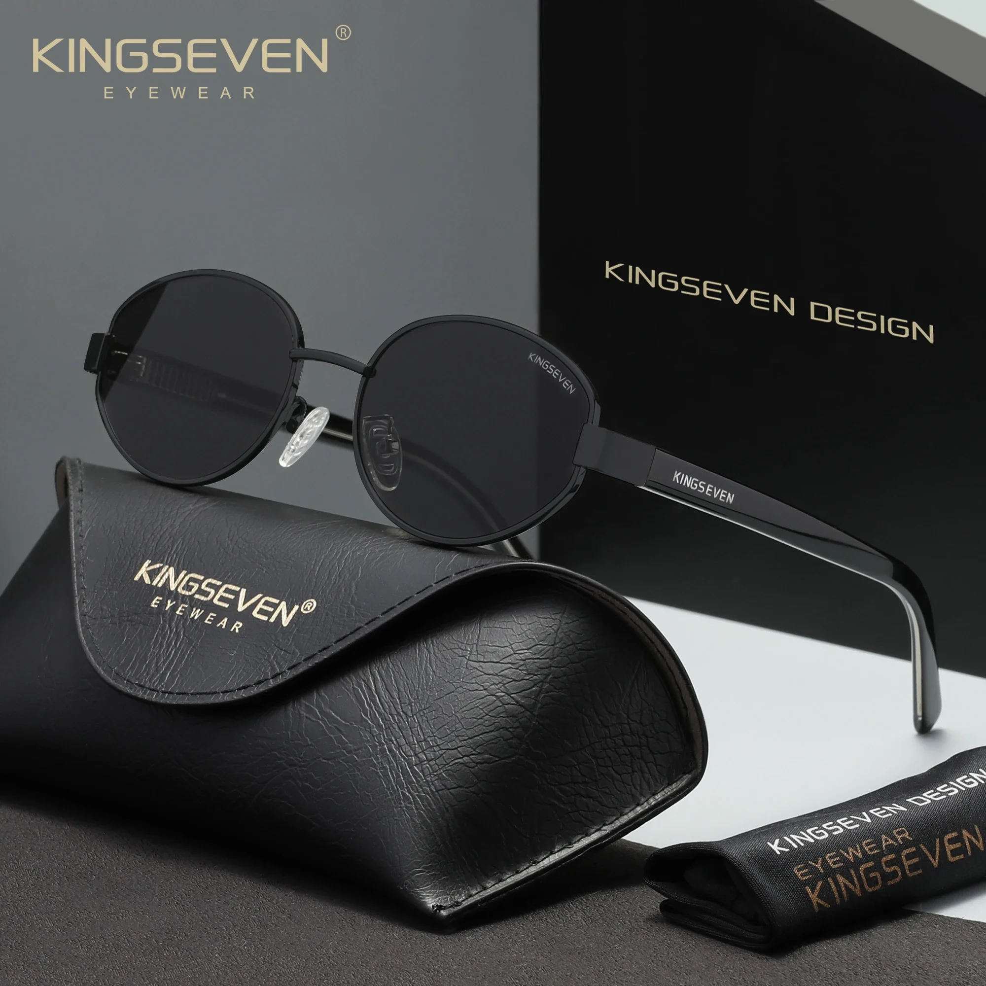 

KINGSEVEN Brand Sunglasses Women Men Polarized UV400 Anti-glare Fashion Luxury Glasses Driving Causal Oval Eyewear Frames