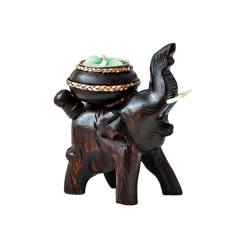 

Свеча подсвечник орнамент из цельного дерева домашняя основа для ароматерапии ретро тайский клубный стол слон украшение орнамент дерево