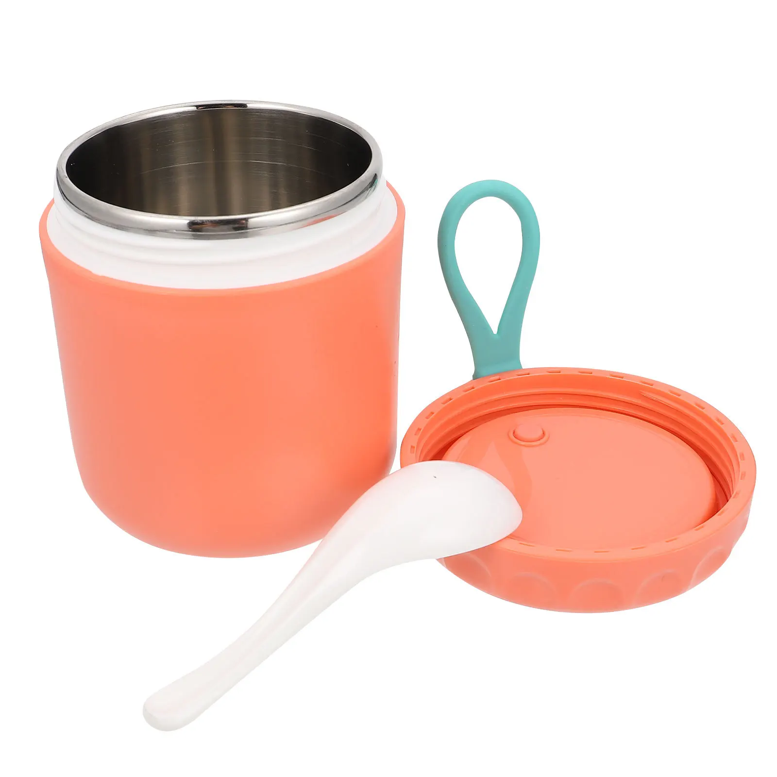 

Stainless Steel Soup Lunch Container Portable Food Holder 430ml Red Compact Leakproof for Picnic School Office
