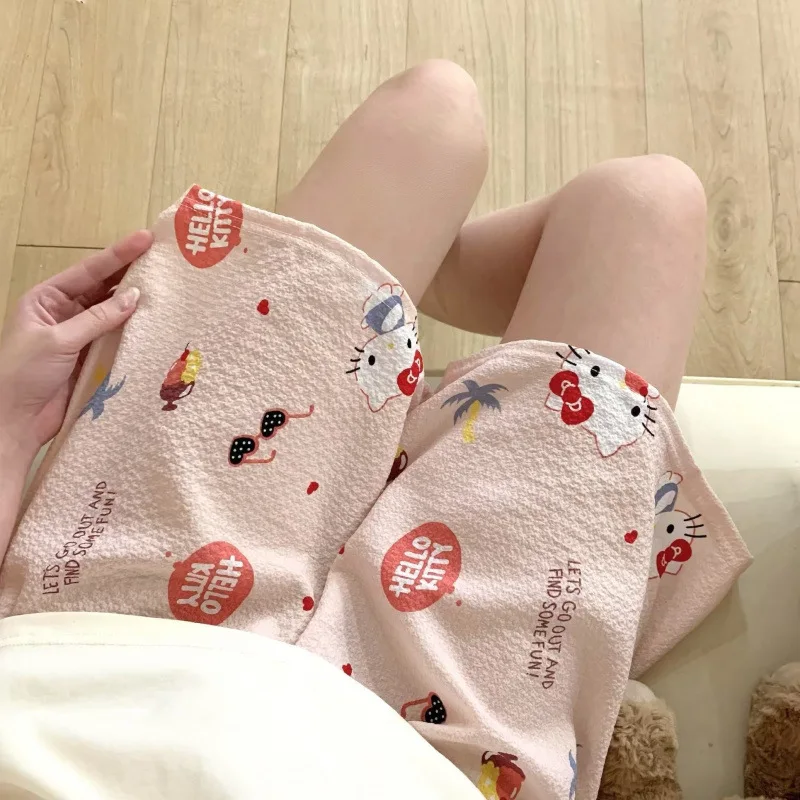 

Kawaii Hello Kitty шорты для девочек укороченные брюки милые пижамные штаны Ins Pochacco свободные повседневные домашние спортивные трусы с героями мультфильмов