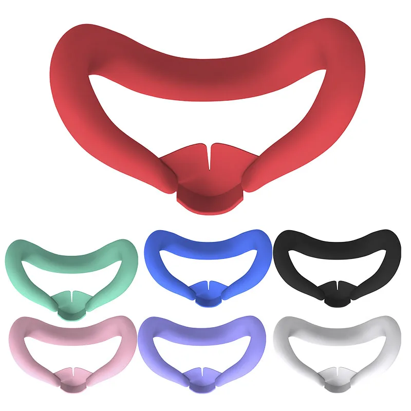 Silicone Mask Face Cushion Sweatproof VR Face Cover Lightproof Mask Face Pad Washable Replacement for Meta Quest 3 Accessories