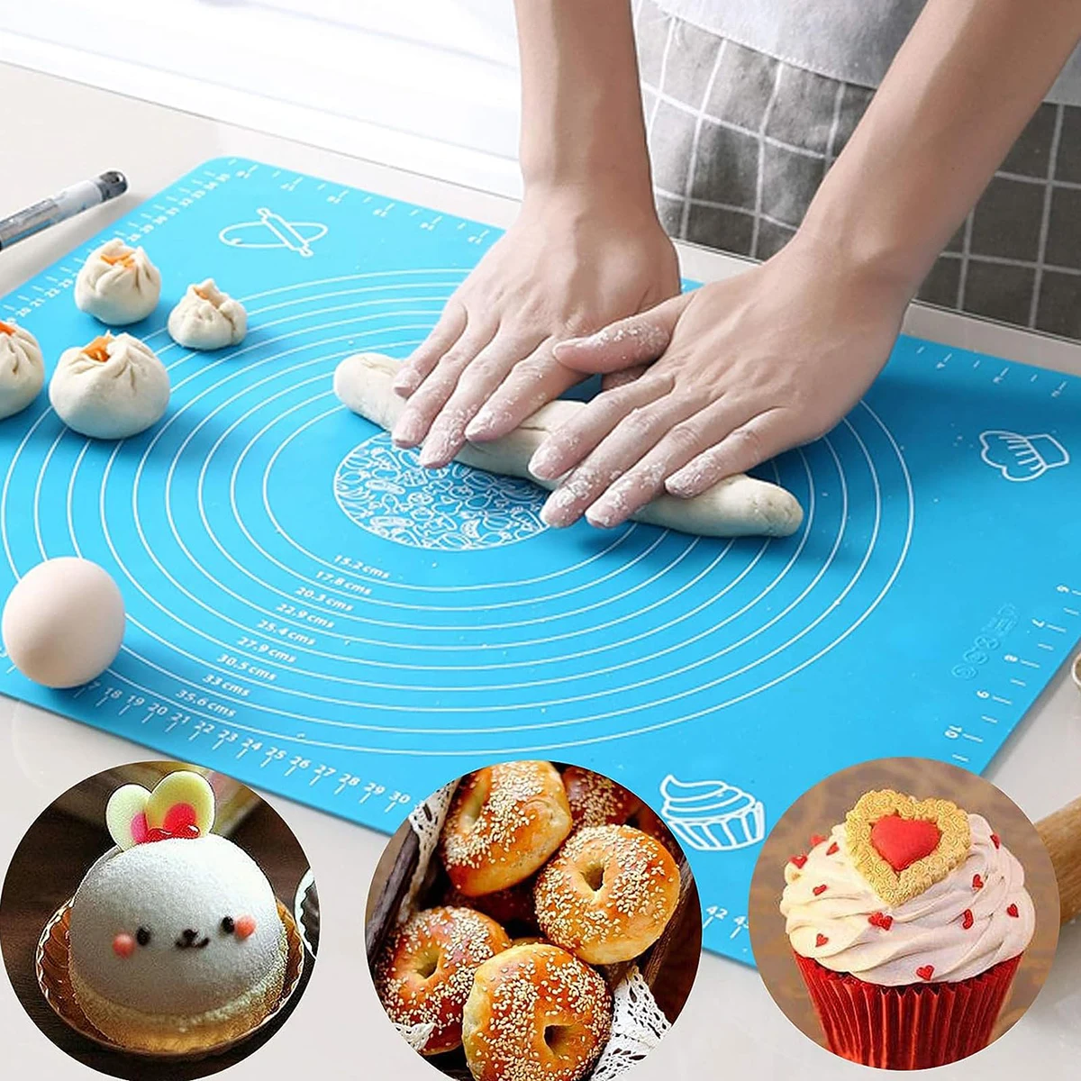 1pc Silicone Baking Mat Non Stick Thickened Baking Pastry Mat Kneading Rolling Dough Pad Sheet Kitchen Baking Tools