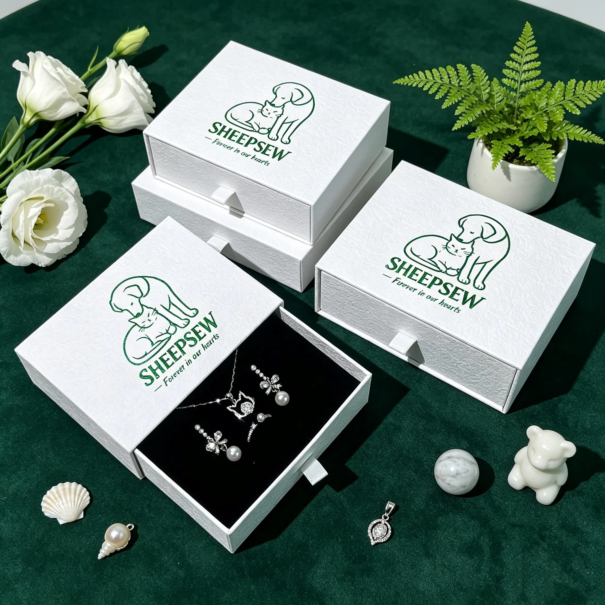 50pcs Cardboard Slide Out Drawer Jewelry Packaging Box Kraft Paper Drawer Jewelry Box Necklace Ring Bracelet Box