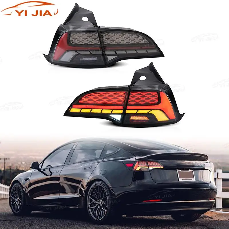 Tail Light Dynamic Turn Signal DRL Brake Reverse Car Tail Lamp Assembly Auto Accessories For Tesla Model 3/Y 2017-2022 LED