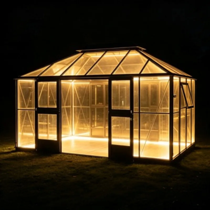 With Sliding Glass Door Aluminum Sunroom Glass House Conservatory Tempered Glass Waterproof Sun Room for Backyard Patio