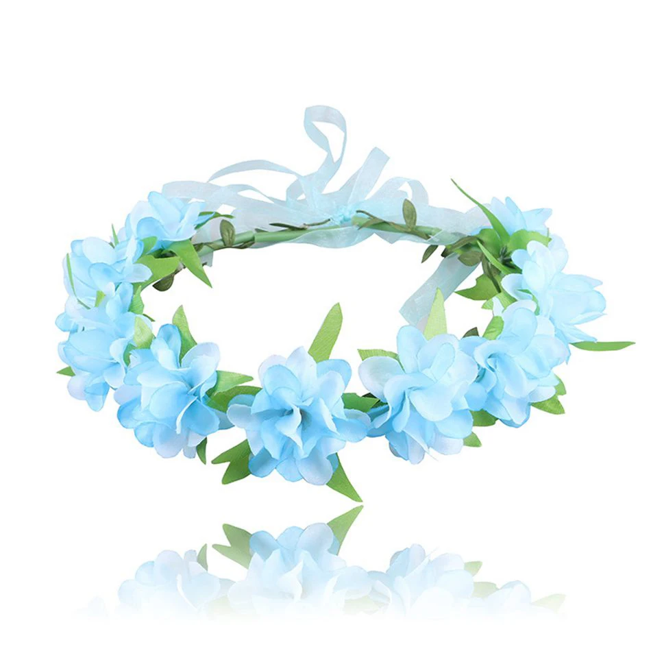 Flower Wreath for Kids Beach Holiday Accessories Infant Hawaii Hairband Princess Moana Accessories Children Garland Summer 2024