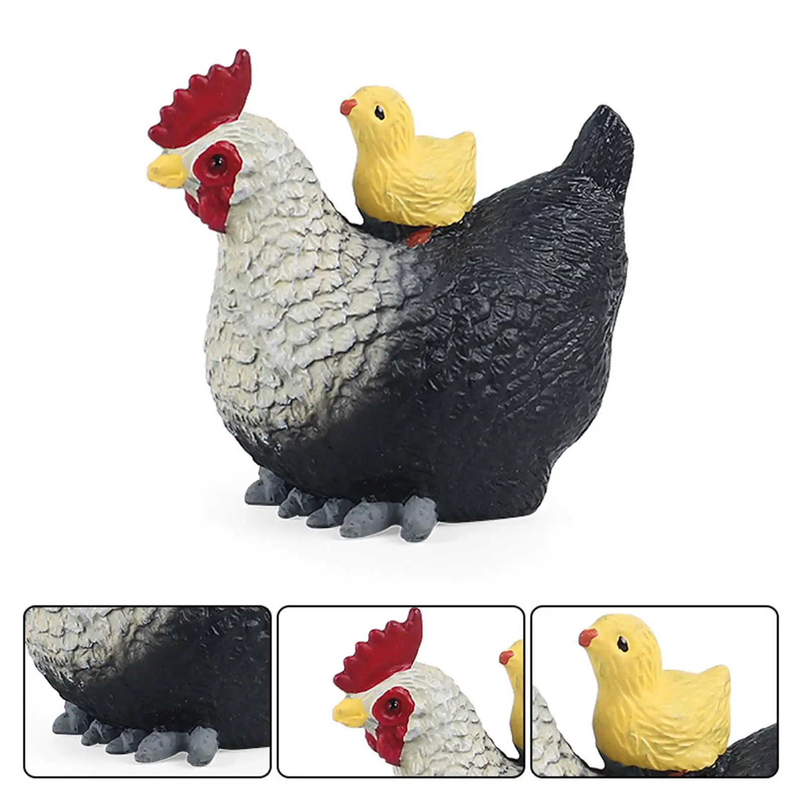 Confezione da 2-6 figurine di pollame simulato per polli e pulcini giocattoli per animali da fattoria