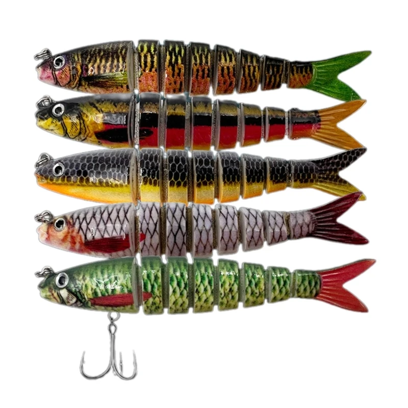 

3D Minnow Fishing Lures Salt Swimbait Wobbler Multi-Section Jointed Fish Lures