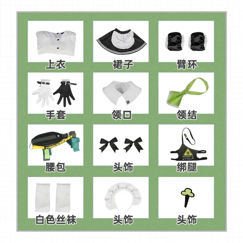 qq38Nikke Die Göttin des Sieges Spiel Nikke Cosplay Soda Sexy Maid Uniform Kostüm Perücke Halloween Karneval S