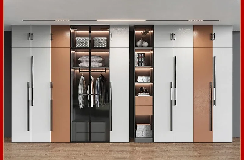 تخصيص المنزل بأكمله، مزيج جداري منزلي حديث وبسيط ذو سعة كبيرة وتطابق مع خزانة ملابس من سبائك الألومنيوم المخصصة #2