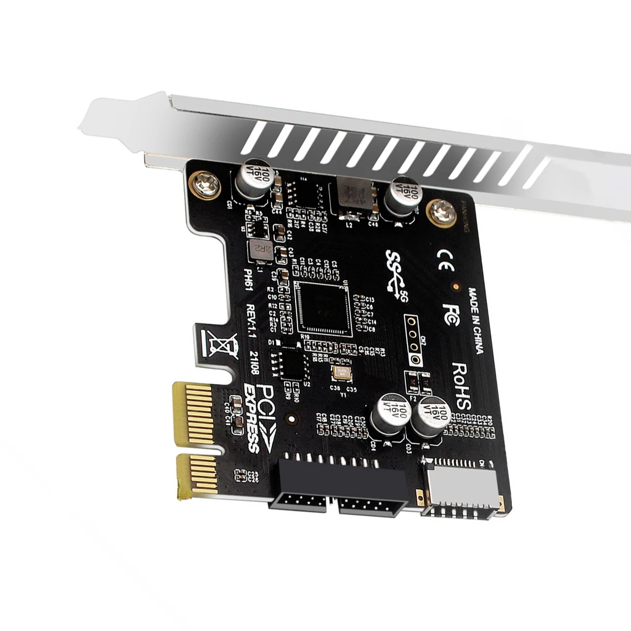 PCIE to Type-c Expansion Card Port Extender Component Professional Connector Equipment 5Gbps Adapter Cards Computer Accessory