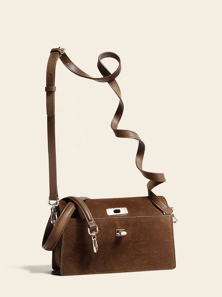 

Fashion Retro Long Box Bag Genuine Leather Women Simple Pillow Bag\Handbag Real Leather Lady Underarm Shoulder Crossbody Bag New