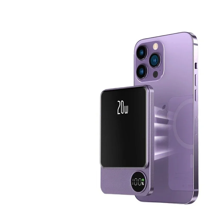 

Magnetic power bank wireless ultra-thin compact portable aircraft can carry new mobile phone fast charging mobile power supply
