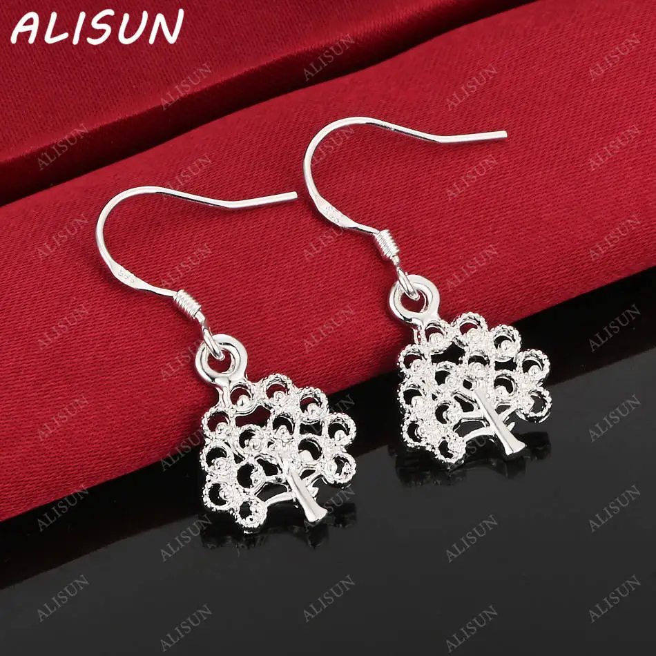 

ALISUN 925 Sterling Silver Zircons Tree Earrings Drop Earrings Charm Trend Birthday Gifts Fashion Party Fine Jewelry