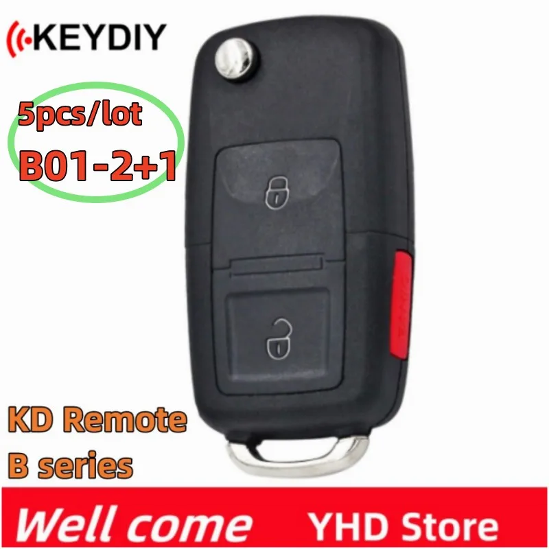 

5 шт./лот KEYDIY KD B01-2+1 B Series Универсальный автомобильный ключ B01 с 2/2+1 кнопками, автомобильный ключ-пульт для KD900 KD-X2 KD mini KD MAX