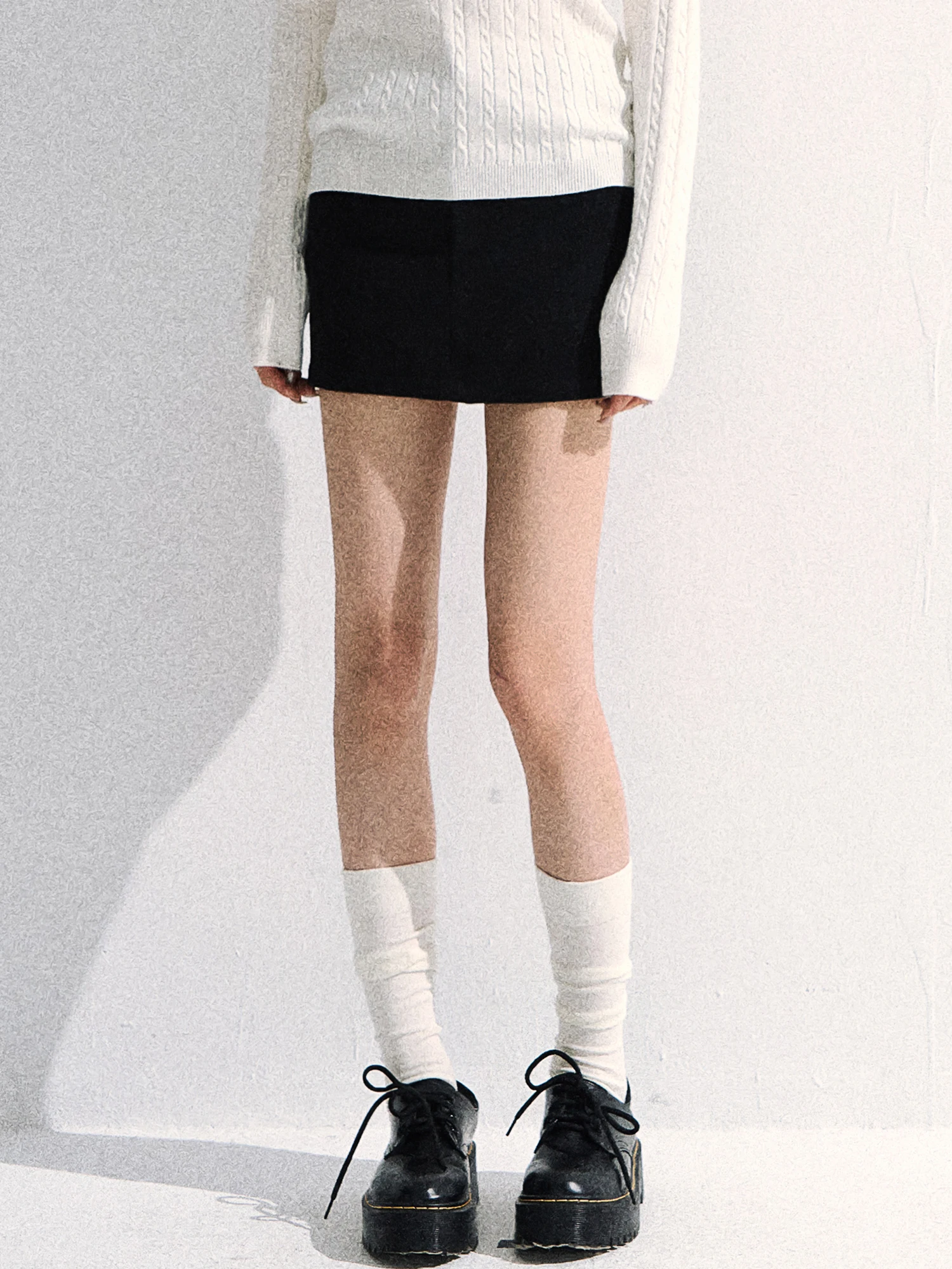 

Bla Woolen Skirt Women's Faion Spring New All-Match Slim Fit High Waist ort Skirt Casual Sle A-Line Skirt